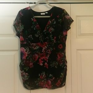 Floral sheer lined top